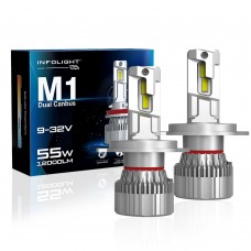 Светодиодная LED лампа Infolight M1 Dual Canbus H4 (комплект 2шт) Светодиодная LED лампа Infolight M1 Dual Canbus H4 (комплект 2шт)